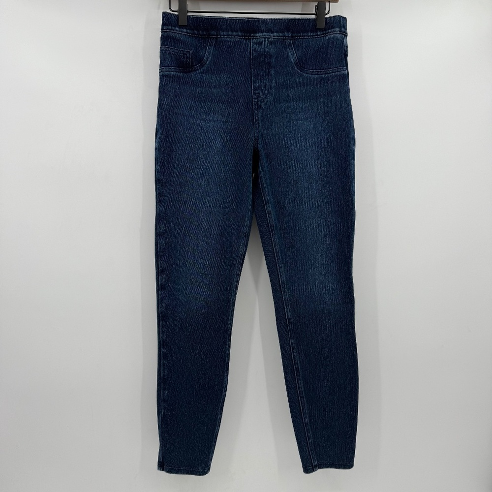 Spanx Jeggings Women Medium Blue Stretch Denim Jean-ish Ankle Skinny Mid Rise